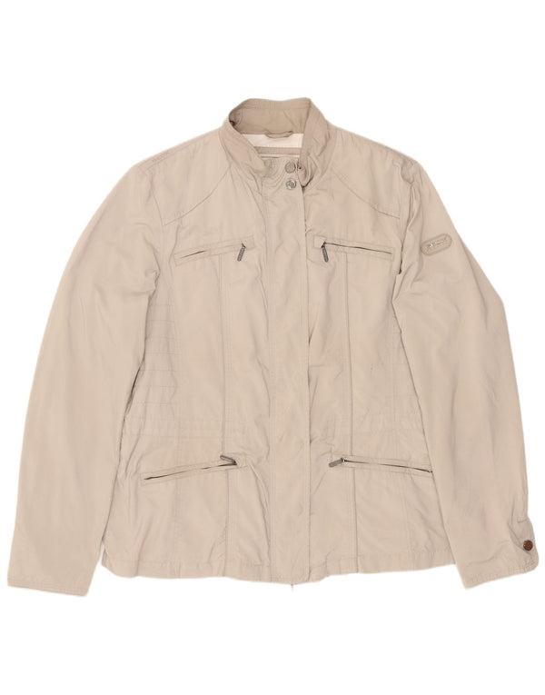 Geox Donna Respira Utility Giacca UK 14 Large Beige Poliestere