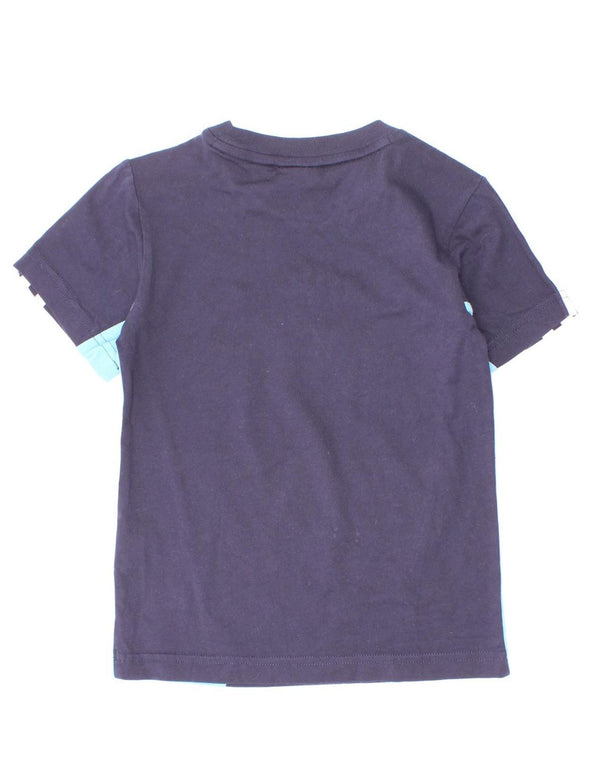 T-shirt da ragazzo Adidas Top 3-4 anni in cotone color block blu navy
