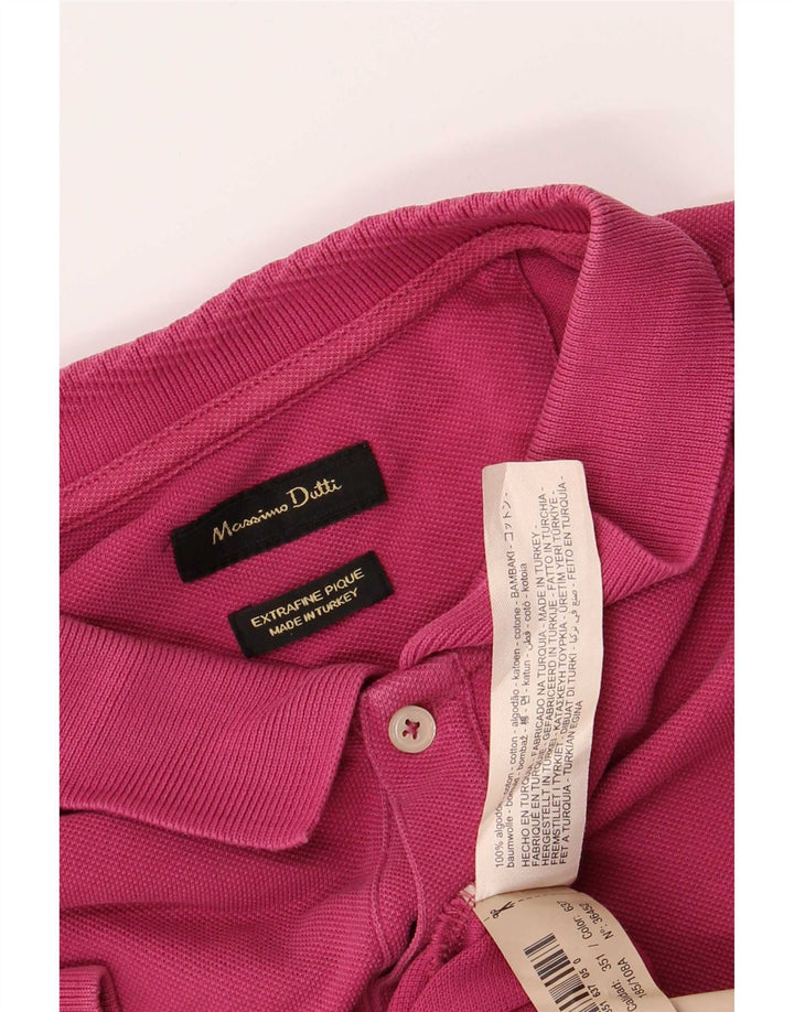 Polo da uomo Massimo Dutti XL in cotone rosa