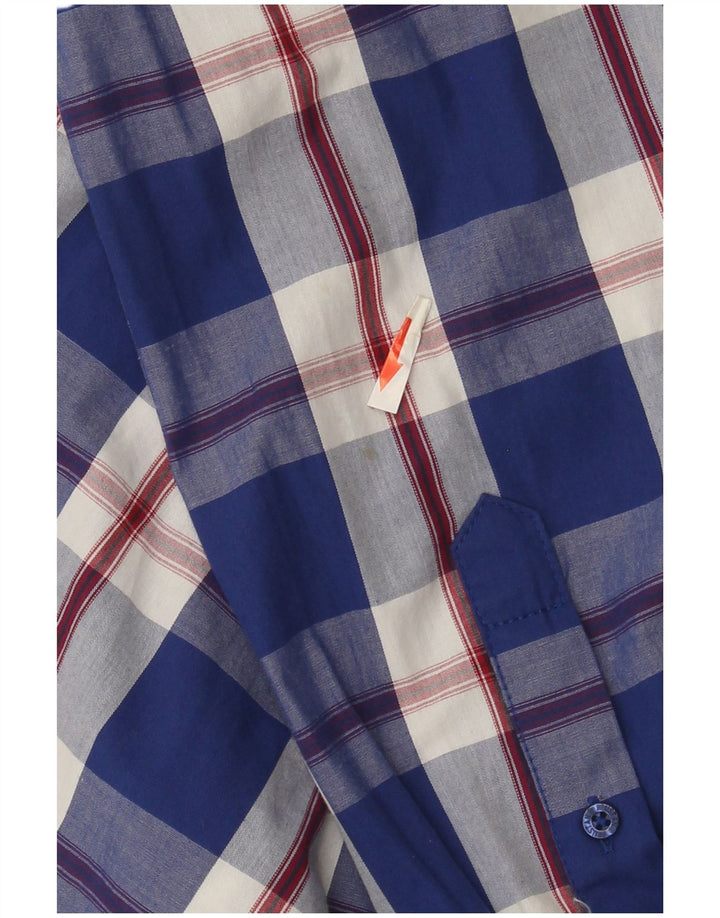 Camicia slim fit da uomo Mustang in cotone a quadri piccoli blu