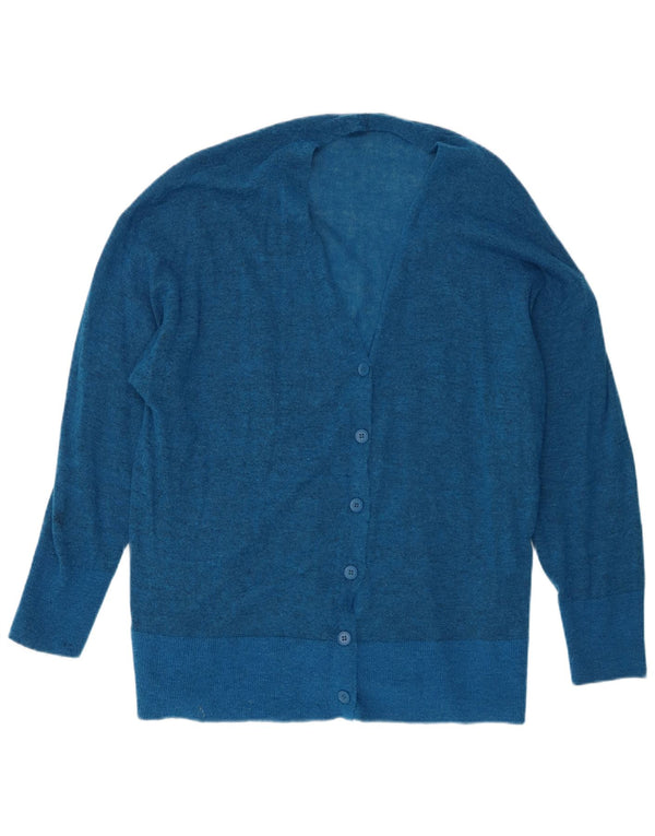 Maglione cardigan oversize da donna Zara UK 10 Piccolo nylon screziato blu