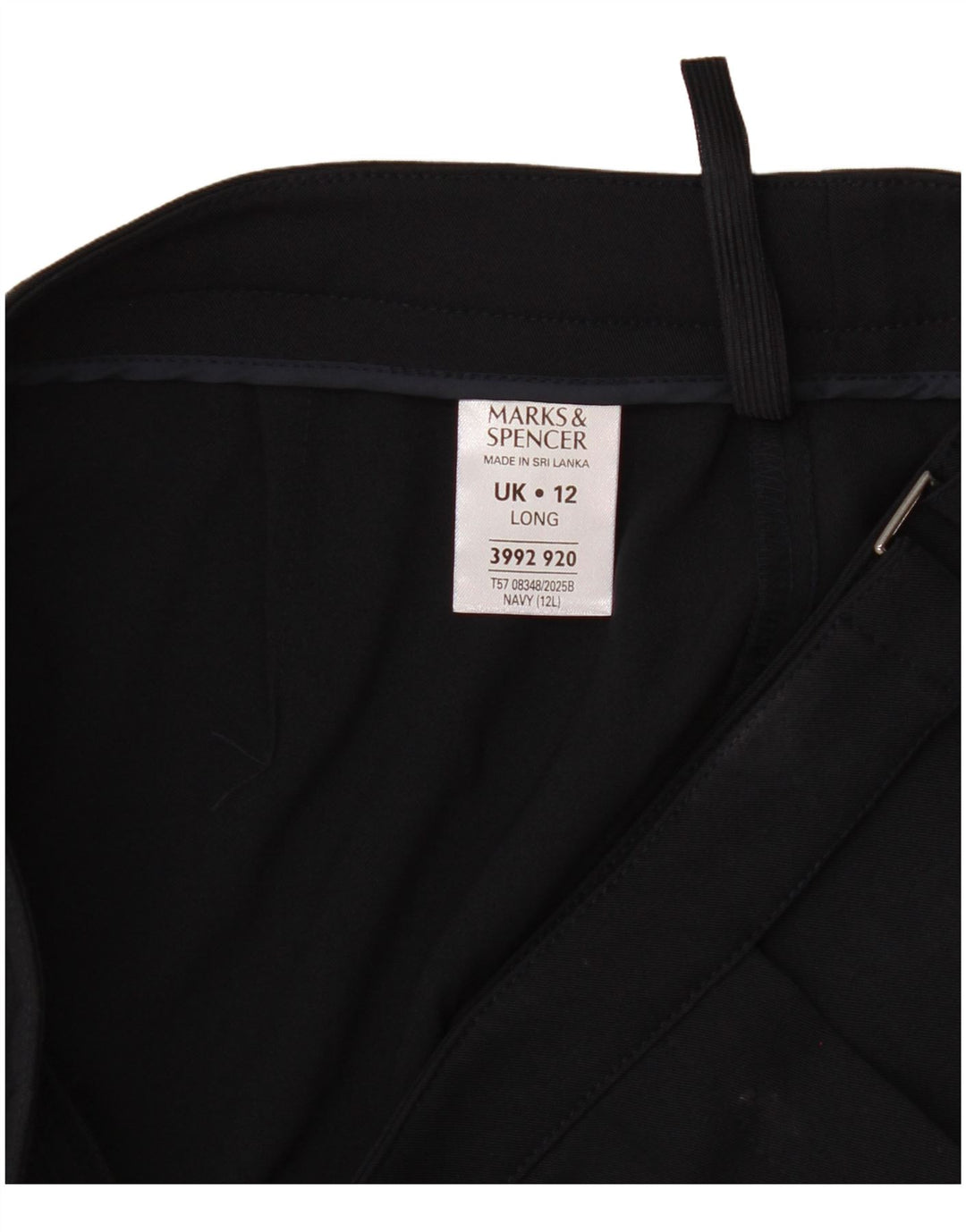 Pantaloni da abito da donna Marks & Spencer UK 12 Medium W32 L32 Blu Navy