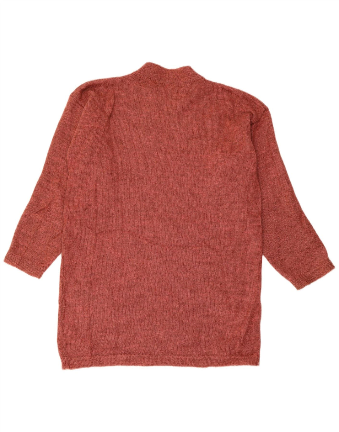 Maglione maglione collo alto con grafica da donna VINTAGE UK 14 marrone medio