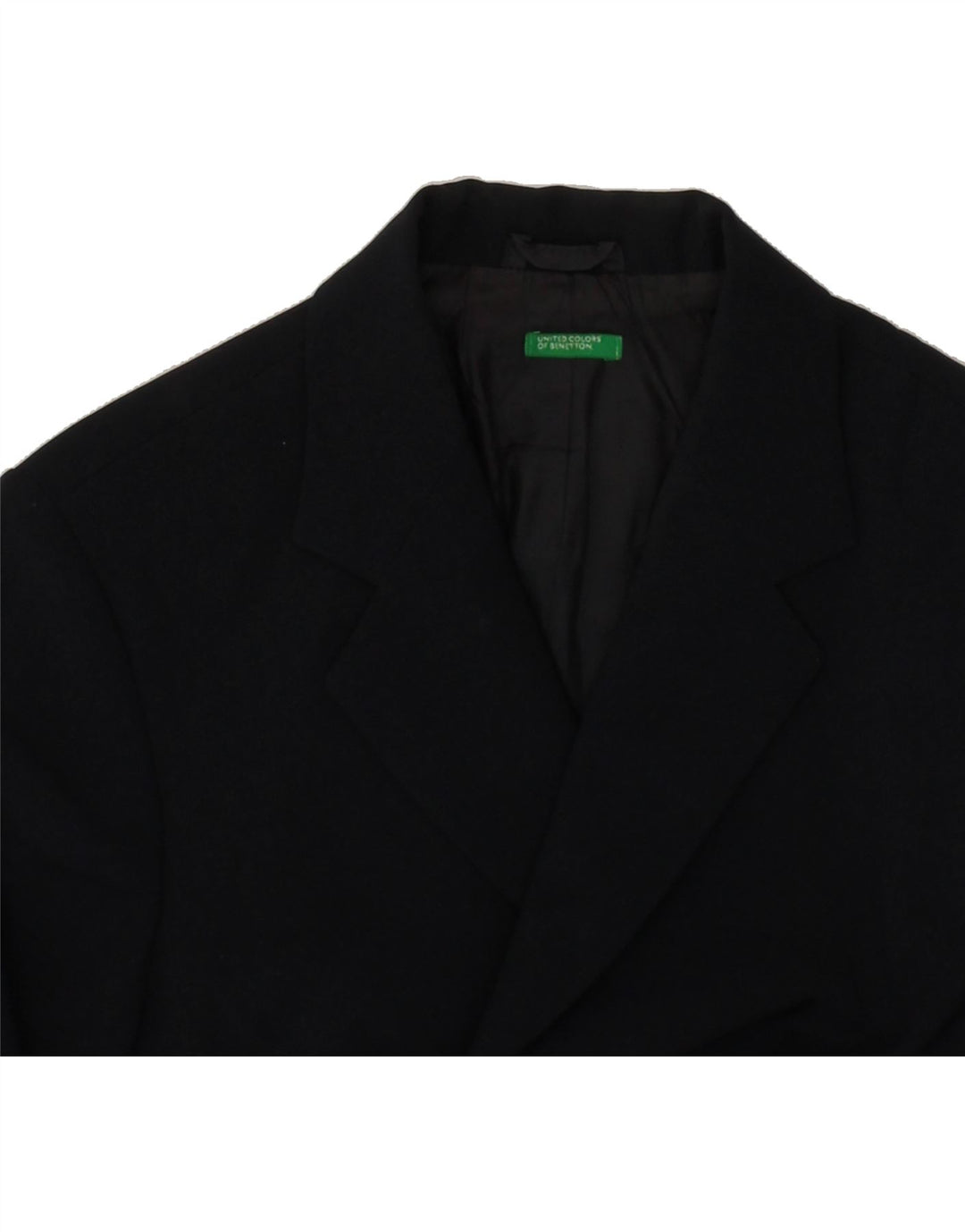 BENETTON Womens 3 Button Blazer Jacket IT 42 Medium Navy Blue Polyester Vintage Benetton and Second-Hand Benetton from Messina Hembry 