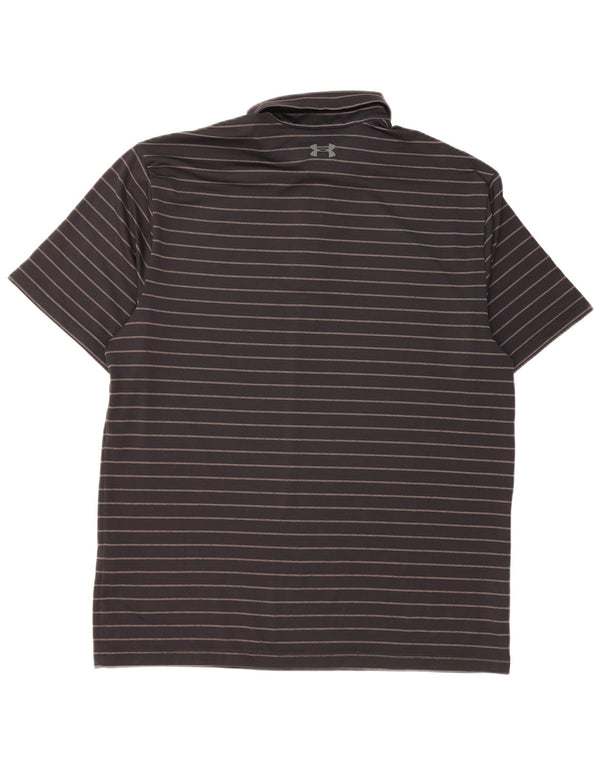 Polo da uomo UNDER ARMOUR Large in poliestere a righe nere
