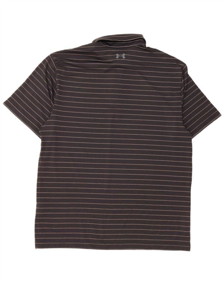 Polo da uomo UNDER ARMOUR Large in poliestere a righe nere