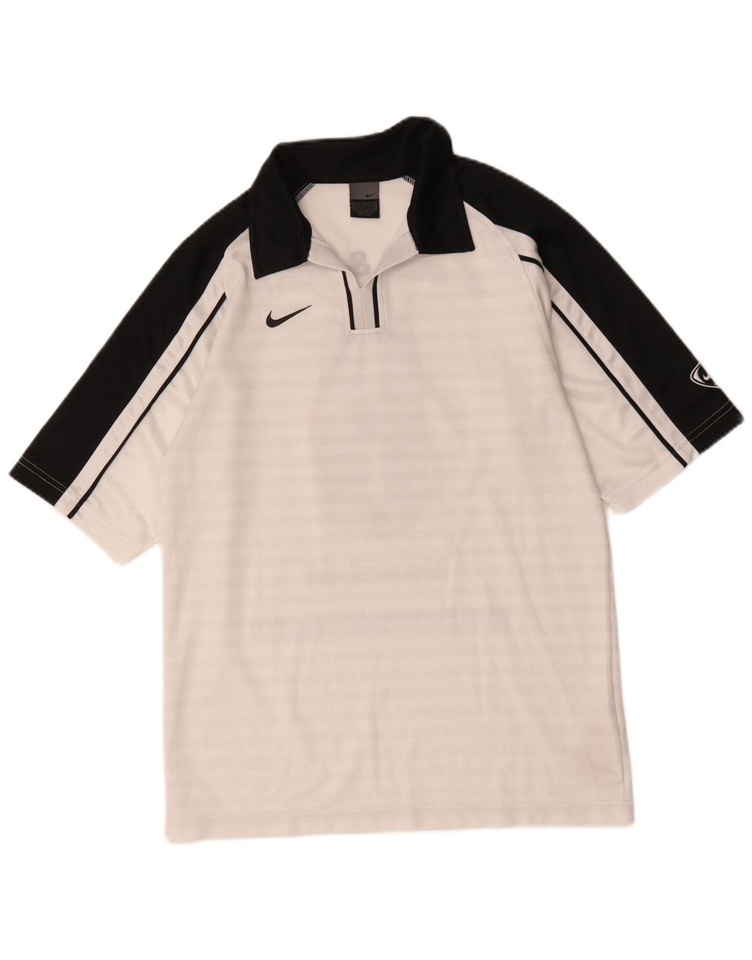 Polo grafica da uomo Nike UK 36/38 Small Poliestere color block bianco