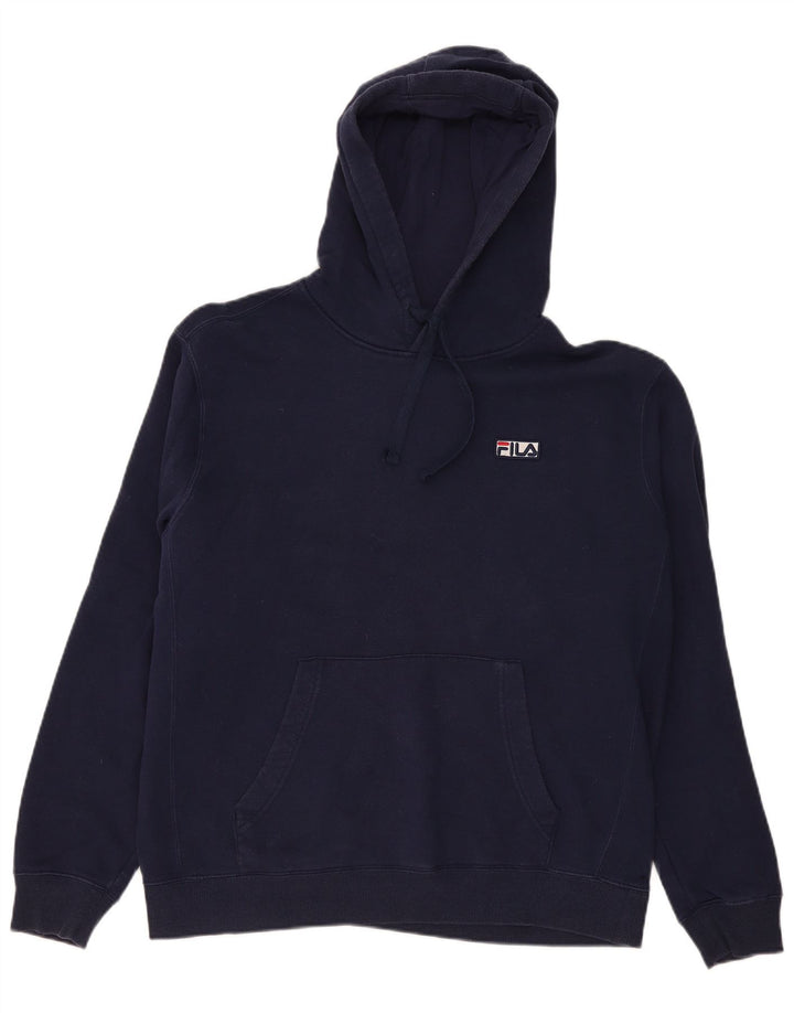 Felpa con cappuccio da uomo Fila grande in cotone blu navy