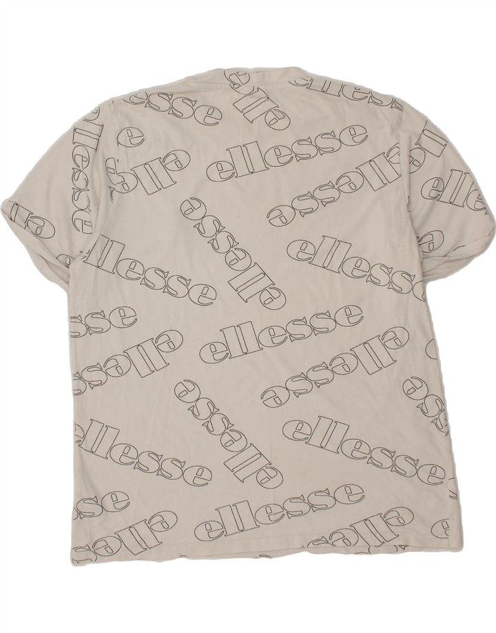 ELLESSE Womens Graphic T-Shirt Top UK 12 Medium  White Cotton Vintage Ellesse and Second-Hand Ellesse from Messina Hembry 