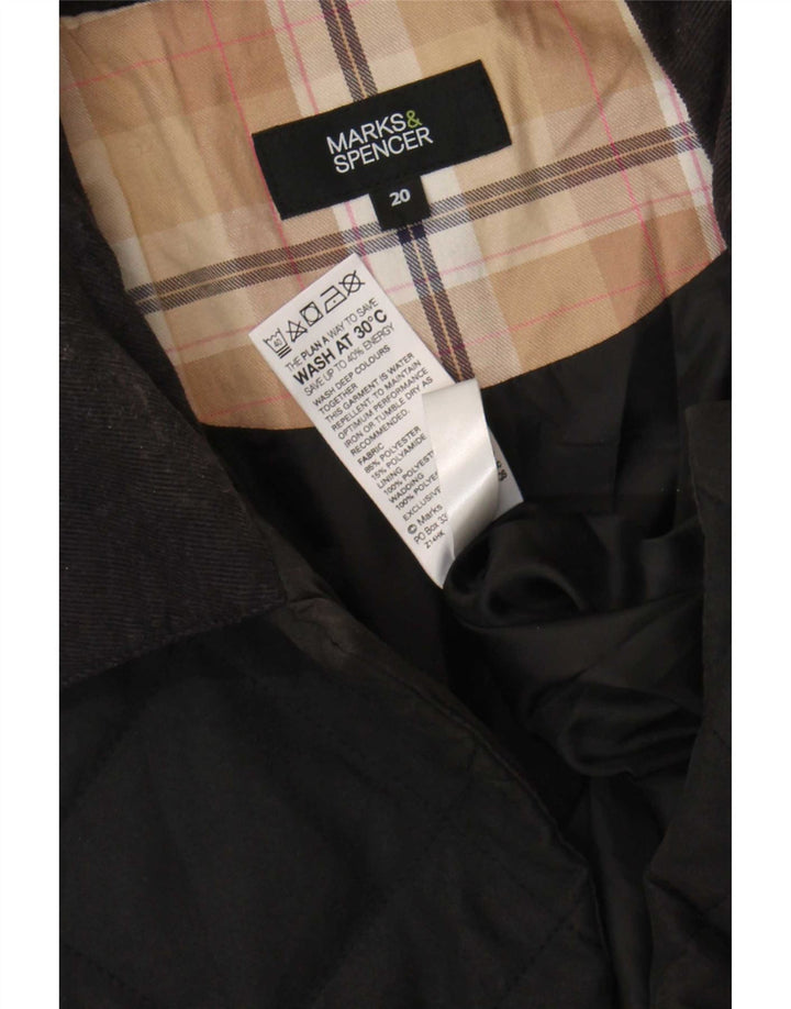 Giacca trapuntata da donna Marks & Spencer UK 20 2XL poliestere nero