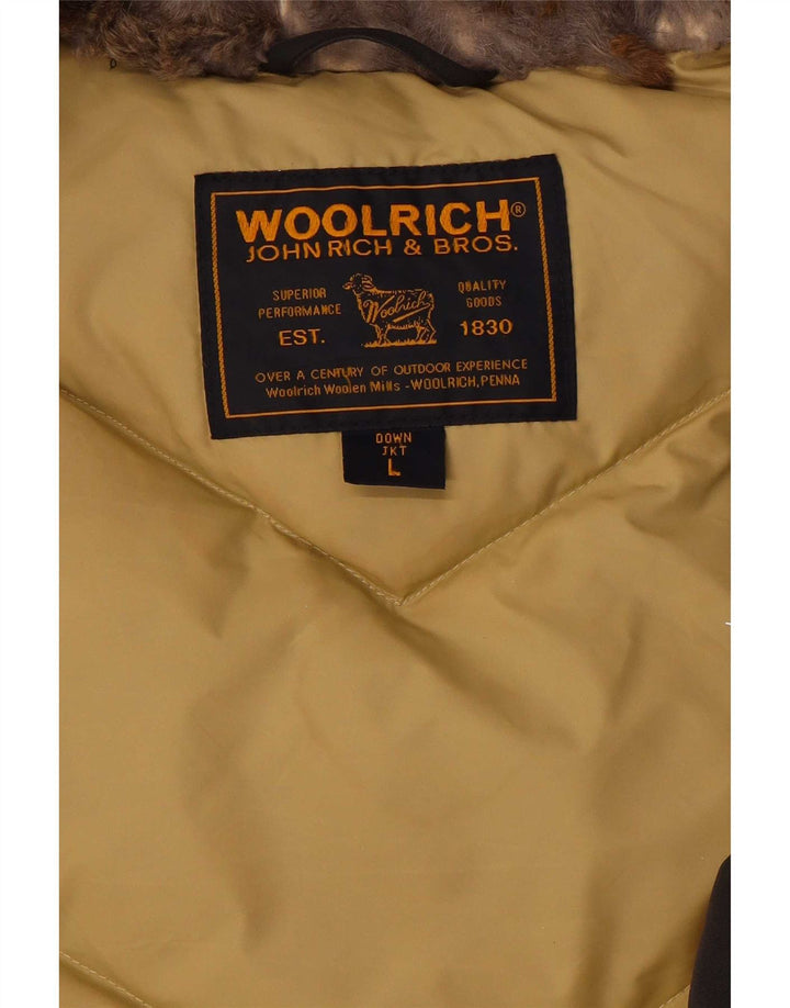 Giacca imbottita con cappuccio da donna Woolrich UK 16 grande marrone