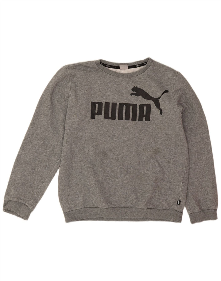 Felpa grafica da ragazzo Puma 13-14 anni in cotone grigio