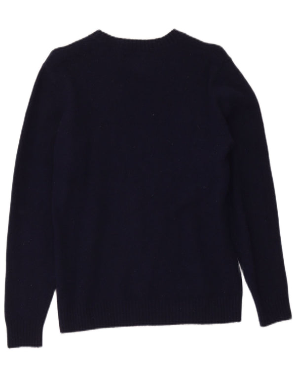 Maglione maglione con scollo a barca da donna Levi's UK 10 piccolo in lana blu navy