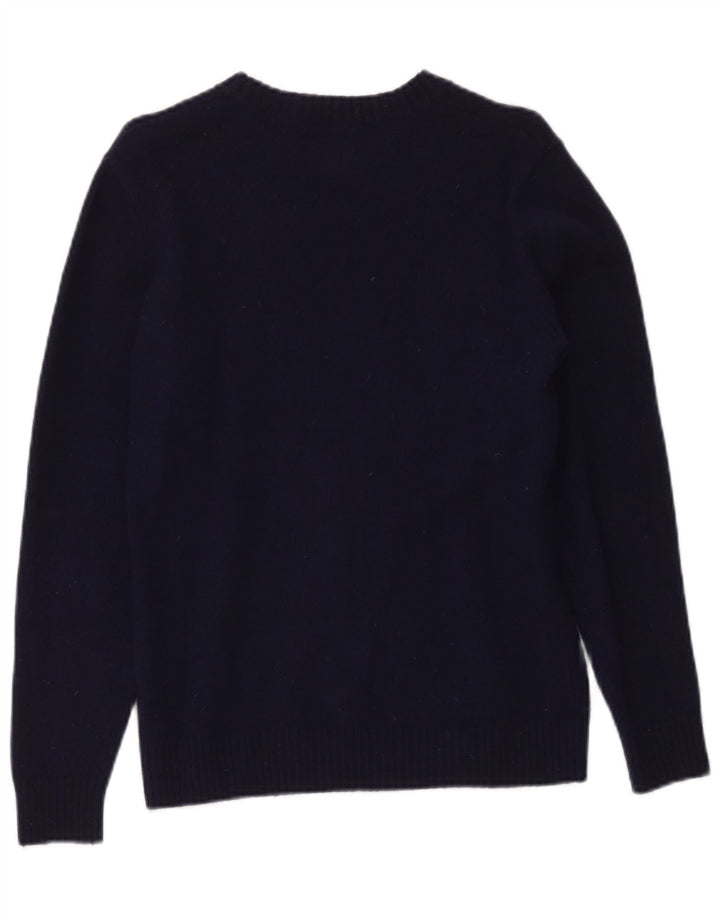 Maglione maglione con scollo a barca da donna Levi's UK 10 piccolo in lana blu navy