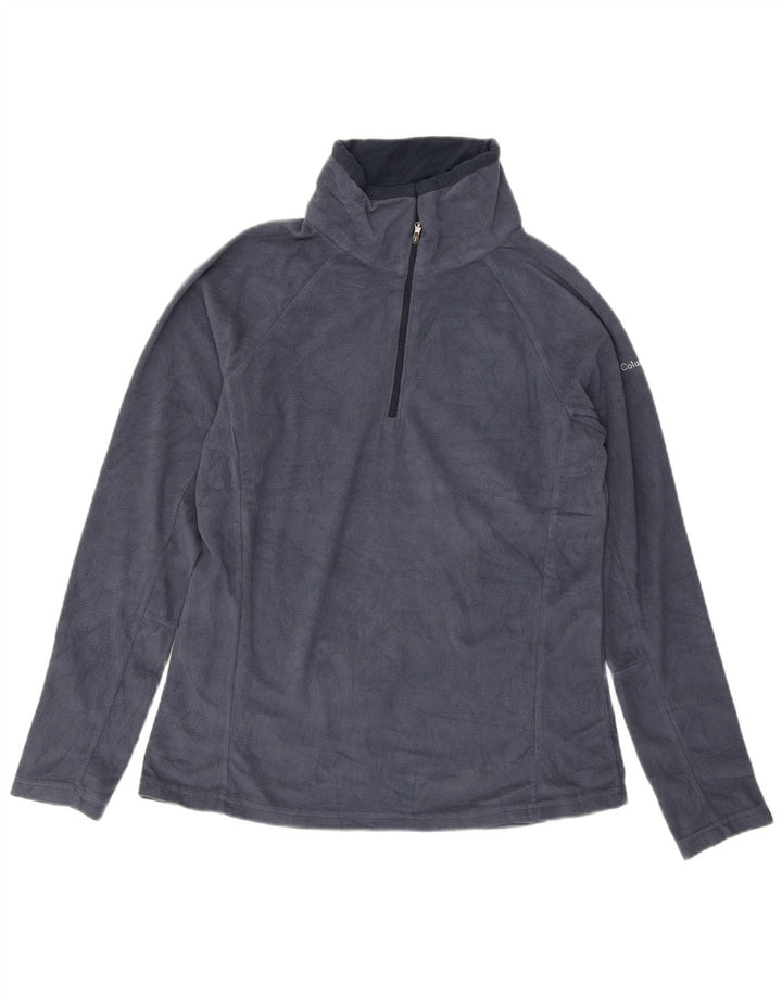 Maglione in pile da uomo Columbia con zip e collo, grande, in poliestere blu navy
