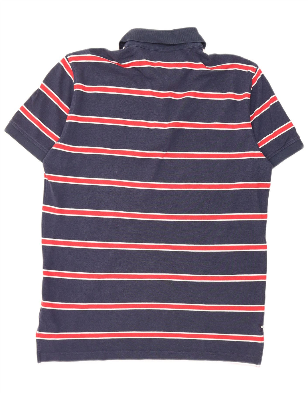Polo da uomo a maniche corte Tommy Hilfiger a righe blu navy medie