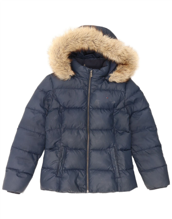 Giacca imbottita con cappuccio Tommy Hilfiger per ragazze 15-16 anni in poliestere blu