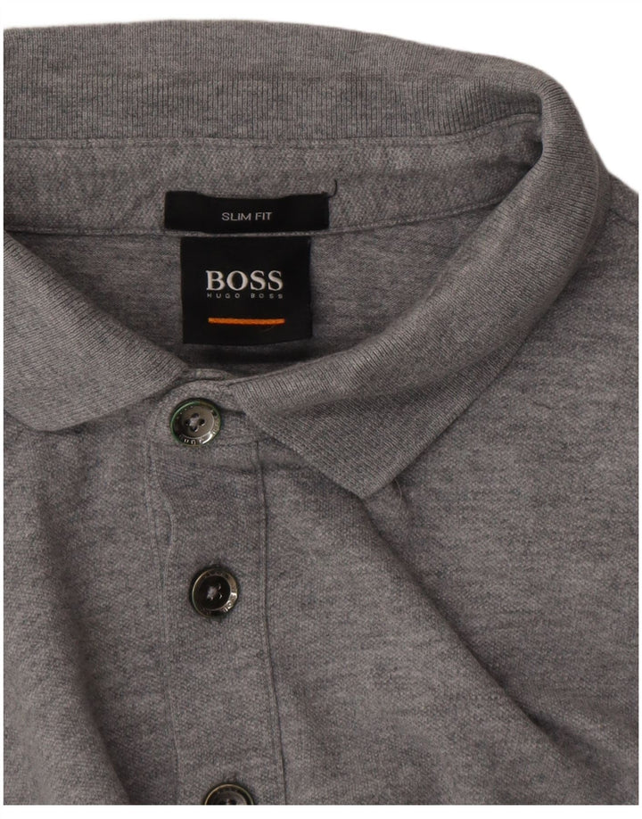 Polo slim fit da uomo Hugo Boss piccola grigia