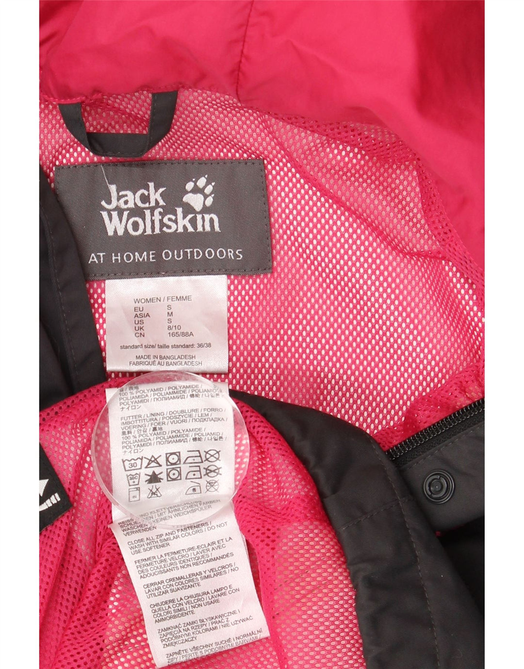 Giacca antipioggia con cappuccio da donna Jack Wolfskin UK 8/10 Small Grigio Poliammide
