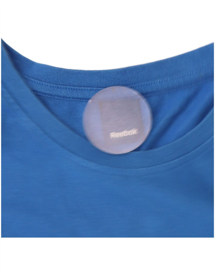 T-shirt grafica da uomo Reebok Top XL in cotone blu