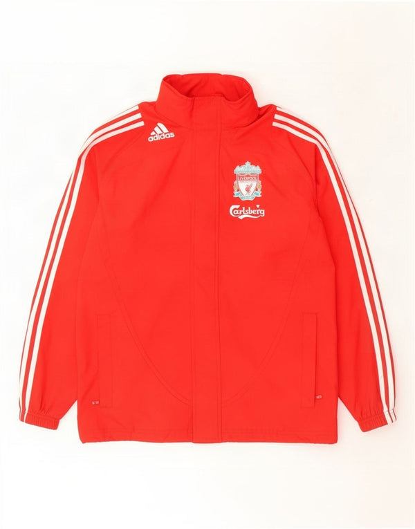 Giacca da ginnastica con cappuccio grafica Adidas da ragazzo Liverpool 13-14 anni Rossa