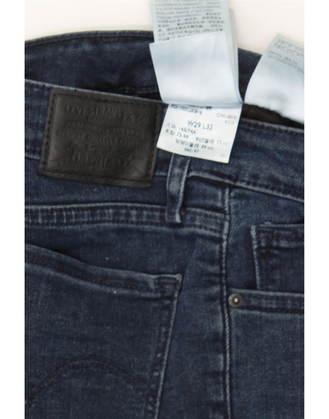 LEVI'S Womens Slim Jeans W29 L32 Blue Cotton Vintage Levi's and Second-Hand Levi's from Messina Hembry 