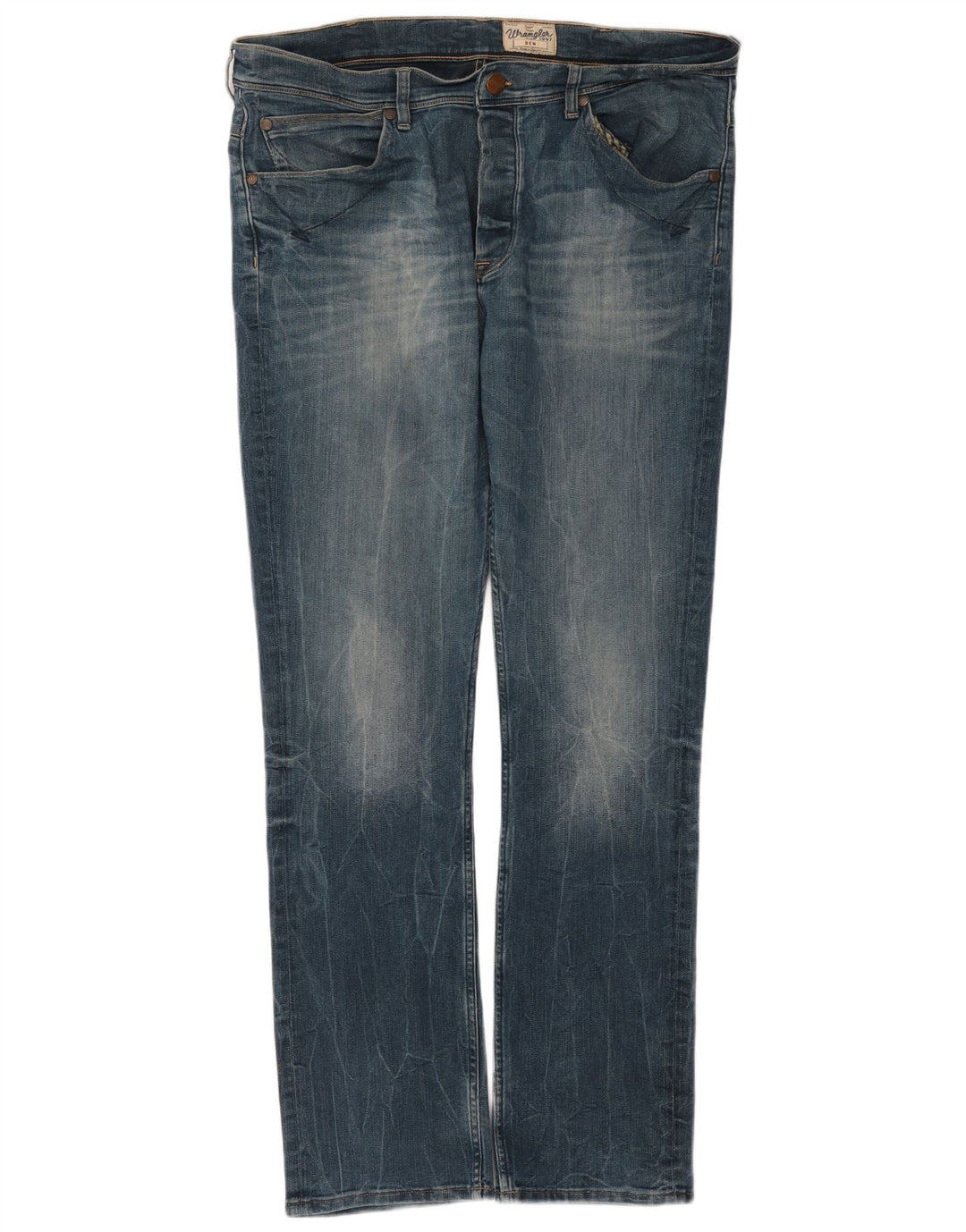 Wrangler Uomo Ben Slim Jeans W38 L34 Cotone Blu