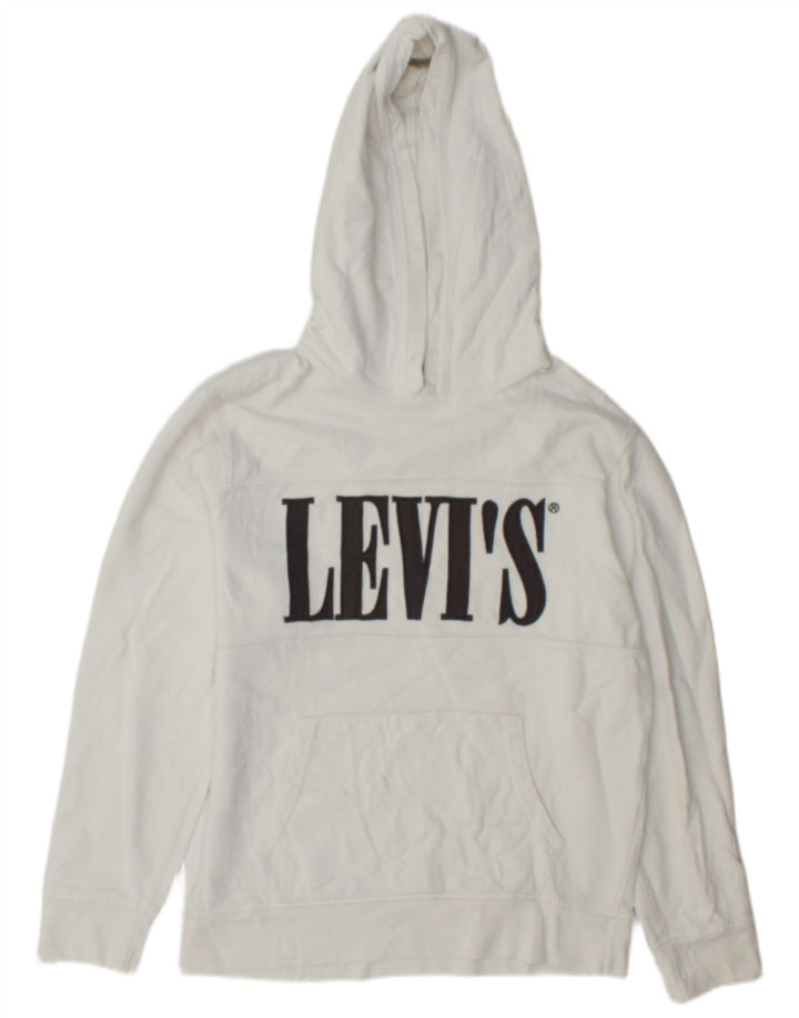 Maglione con cappuccio grafico da uomo Levi's piccolo in cotone bianco