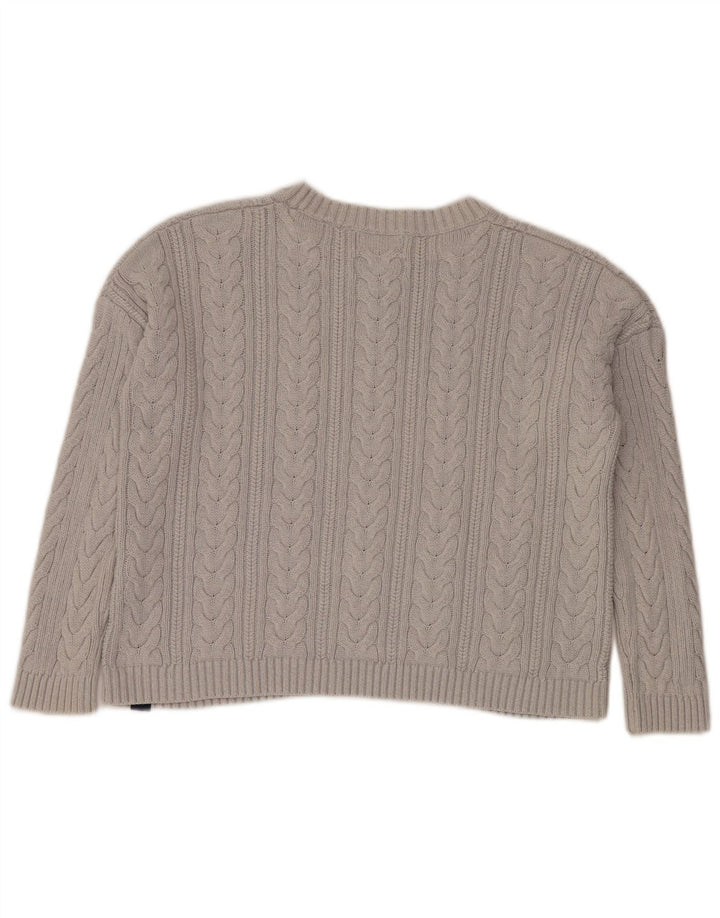 Maglione maglione girocollo oversize corto da donna Superdry UK 10 piccolo grigio