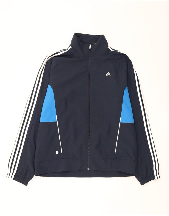 Giacca da uomo Adidas Climalite Top Jacket Large Blu Navy Colourblock