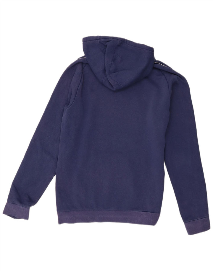 Felpa con cappuccio da uomo Adidas in cotone blu medio