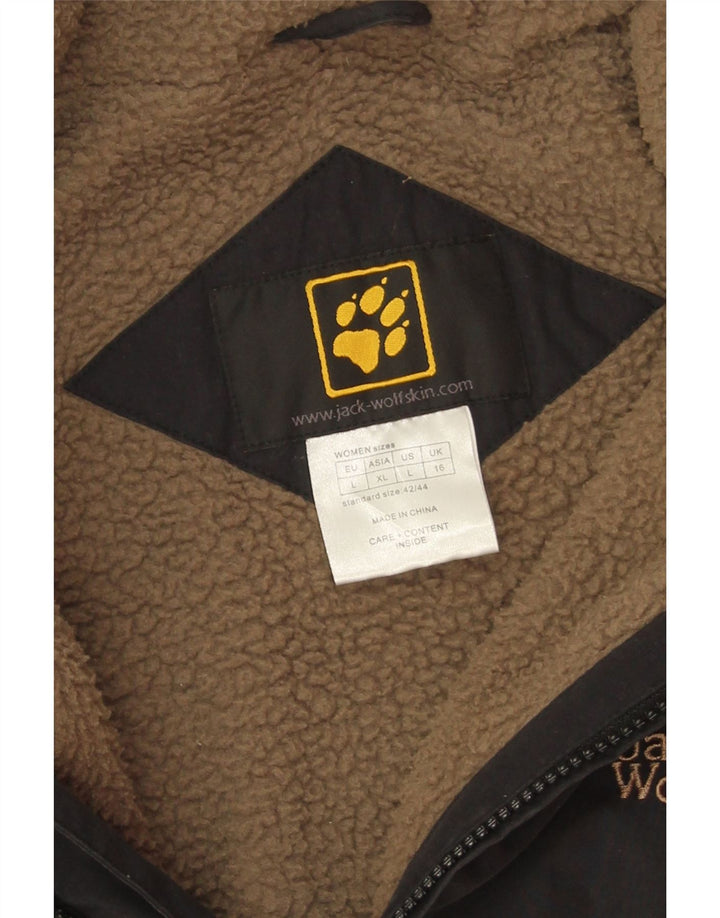 Giacca a vento Sherpa da donna Jack Wolfskin UK 16 grande poliestere nero
