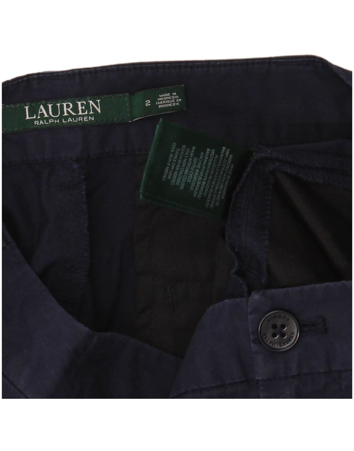 Pantaloni corti da donna a gamba larga RALPH LAUREN US 2 XS W28 L24 Blu navy
