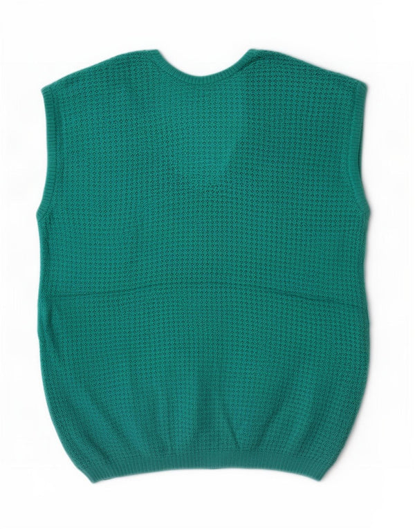 Canotta vintage da donna, canotta UK 12, cotone blu medio