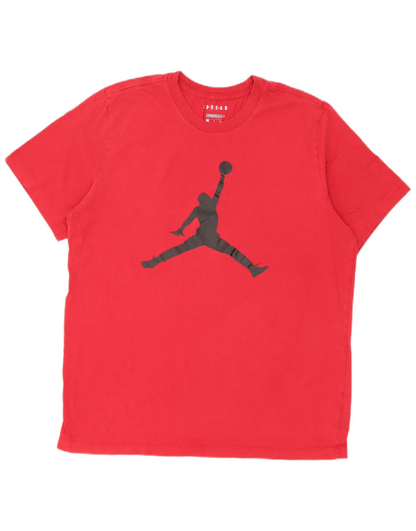 T-shirt grafica Jordan da uomo con vestibilità standard, taglia grande, in cotone rosso