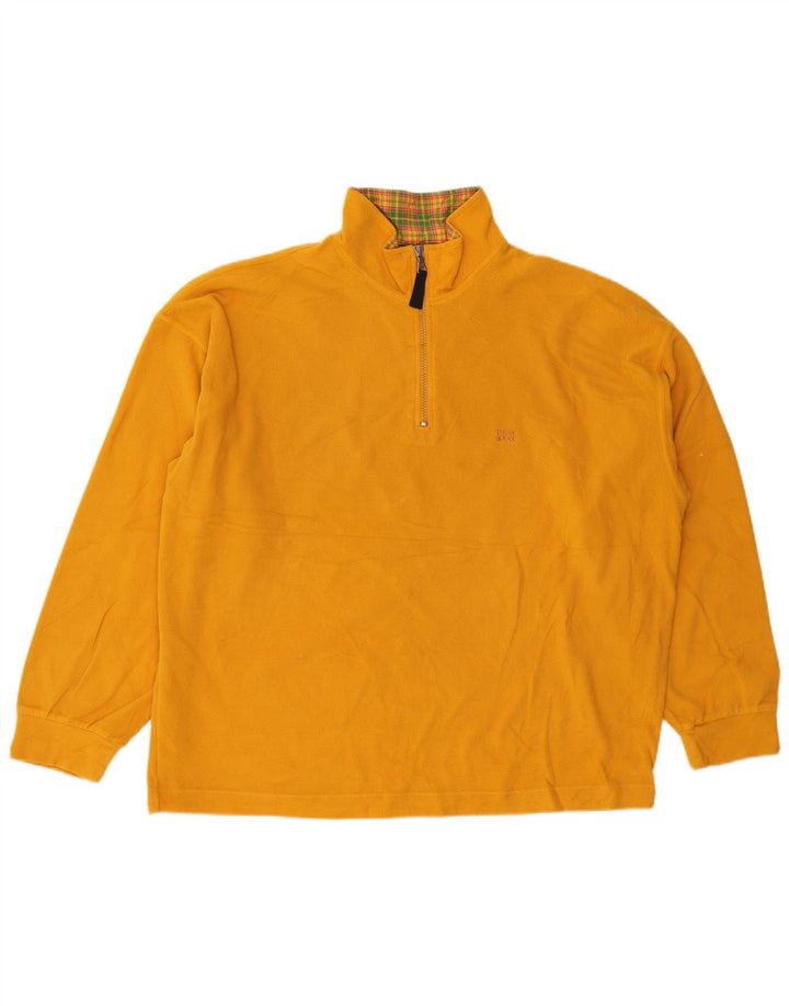 Maglione in pile da uomo con zip sul collo Think Pink, grande giallo