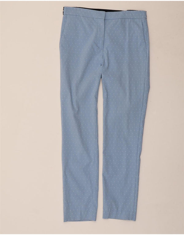 Zara Womens Slim Chino Trousers Large W32 L27 Blue Geometric