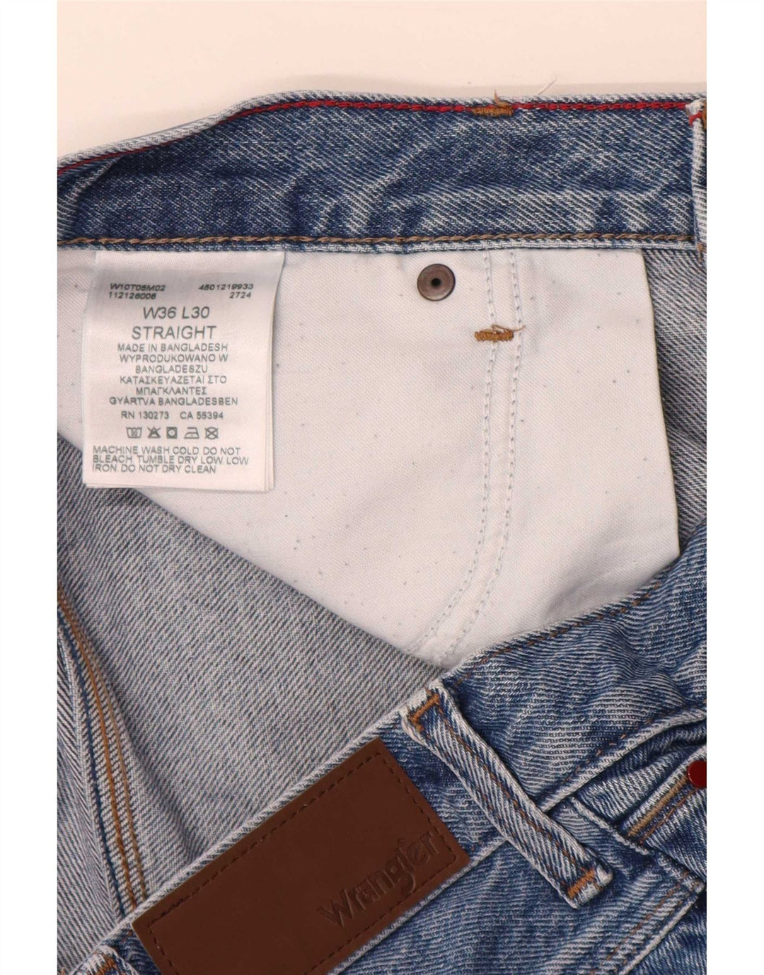 Jeans dritti da uomo Wrangler W36 L30 cotone blu