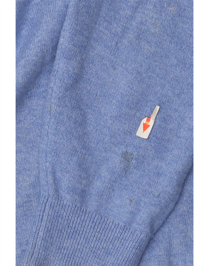 Maglione maglione da uomo Marks & Spencer a collo alto in poliestere blu medio