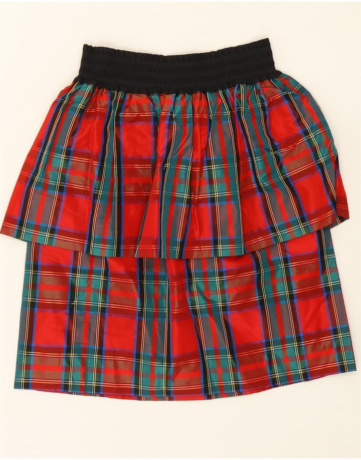 VINTAGE Womens Peplum Skirt W22 2XS Red Plaid Vintage Vintage and Second-Hand Vintage from Messina Hembry 
