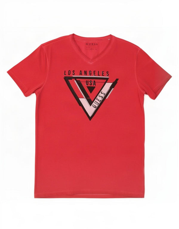Guess T-shirt grafica da uomo super slim fit XL rossa