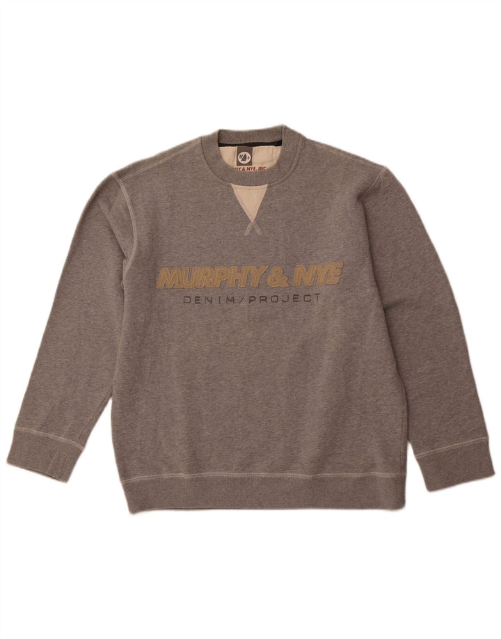 MURPHY & NYE Felpa con grafica da uomo Sailmakers Maglione piccolo in cotone grigio