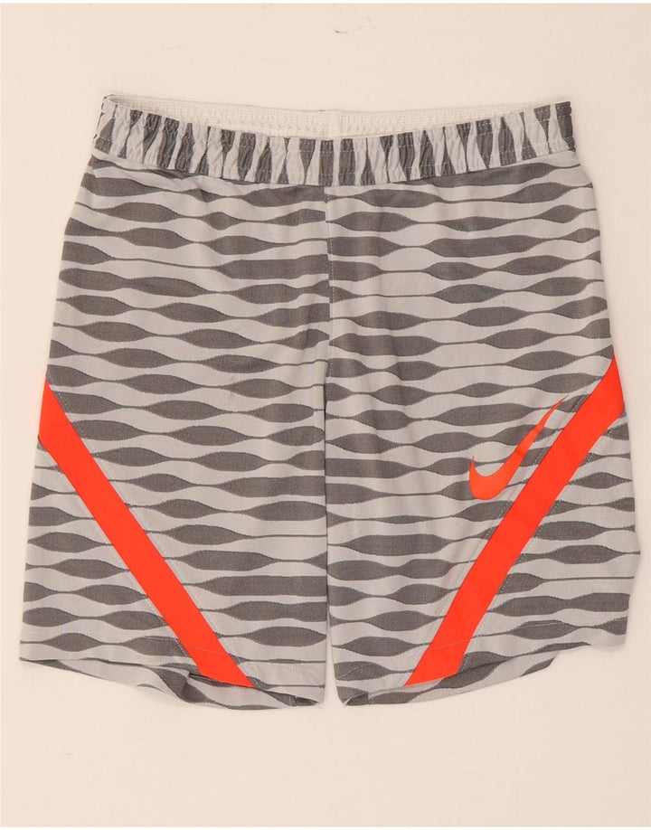 Pantaloncini sportivi Nike Dri Fit Slim Fit da uomo piccoli in poliestere geometrico grigio