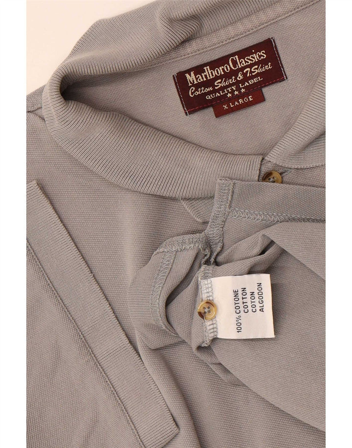 Polo da uomo Marlboro Classics XL in cotone grigio