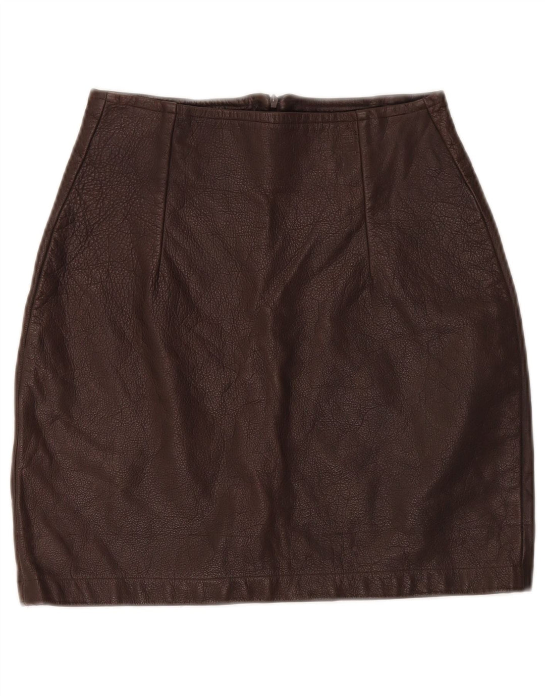 Minigonna in pelle da donna VINTAGE W26 piccola marrone