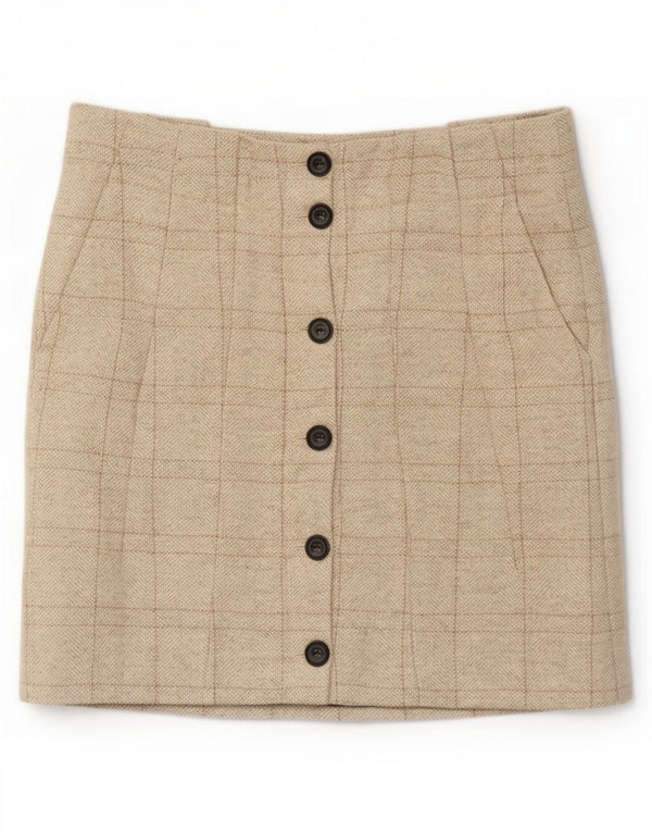 Gonna longuette Zara da donna media W28 a quadri beige