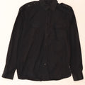 JACK & JONES Mens Graphic Military Shirt Small Black Cotton Vintage Jack & Jones and Second-Hand Jack & Jones from Messina Hembry 