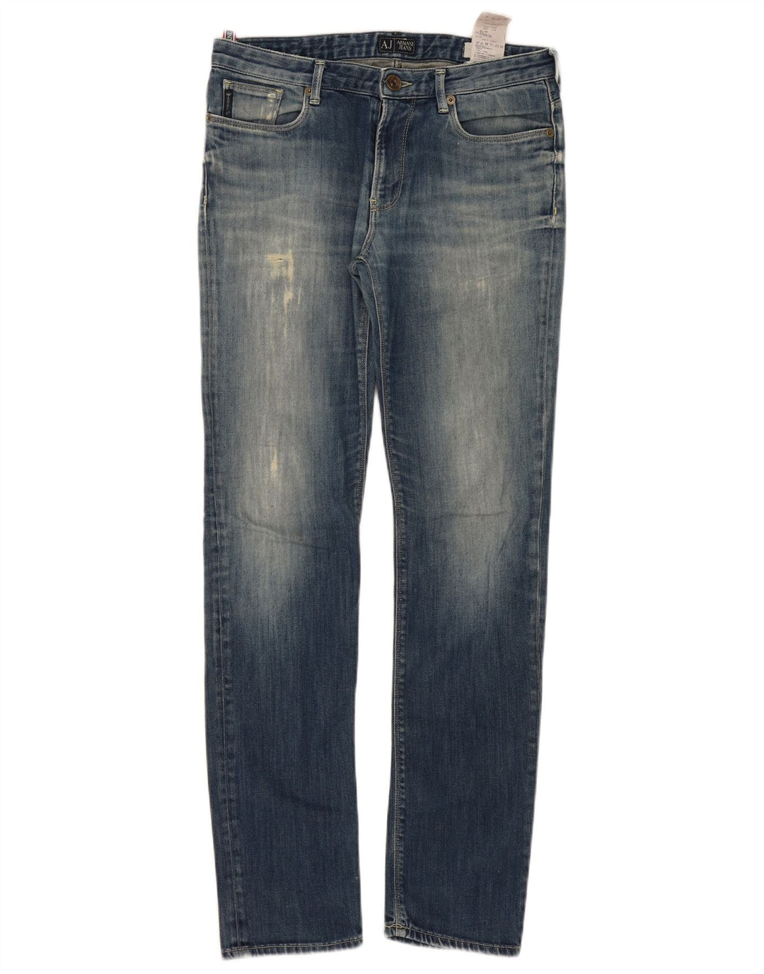 Jeans slim effetto consumato aderenti da donna Armani W32 L32 cotone blu