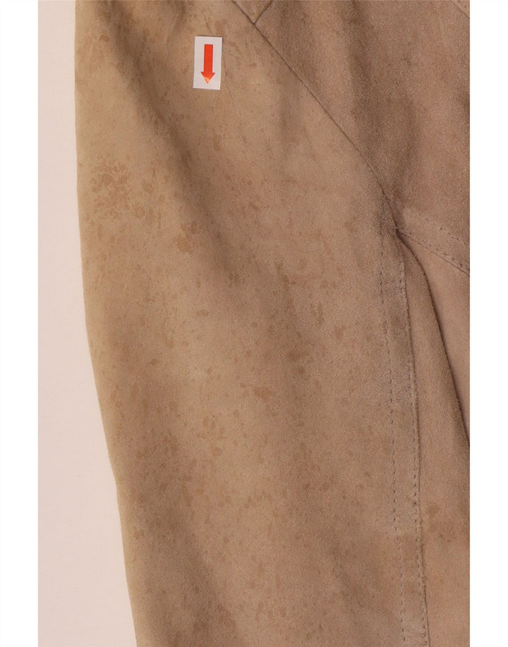 Giacca in pelle scamosciata corta da donna KOCCA UK 10 piccola in pelle beige