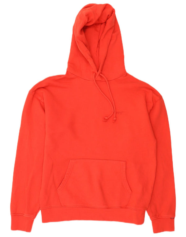 Maglione con cappuccio dalla vestibilità rilassata da uomo Levi's XS in cotone rosso